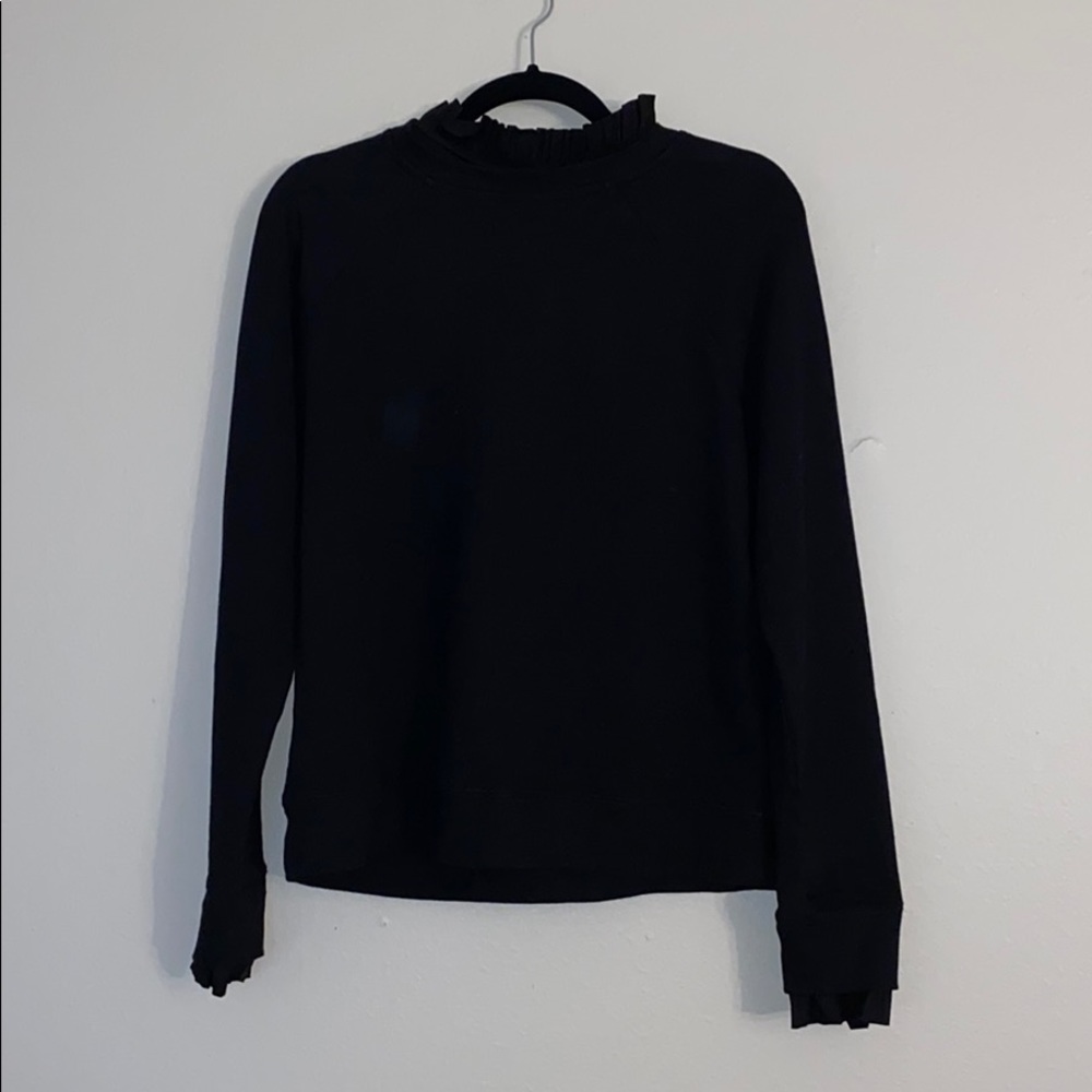 Halogen Sweatshirt with removable rufflw collar